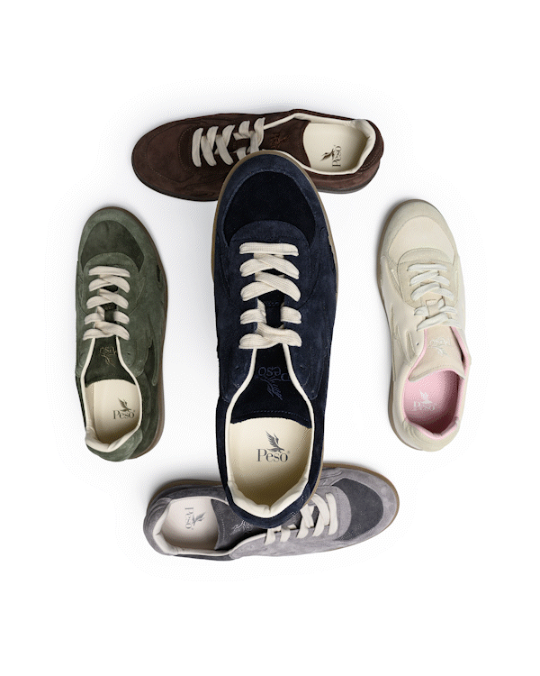 Stop-Motion-Animation: Fünf Sneaker in verschiedenen Farben – Social-Media-Content